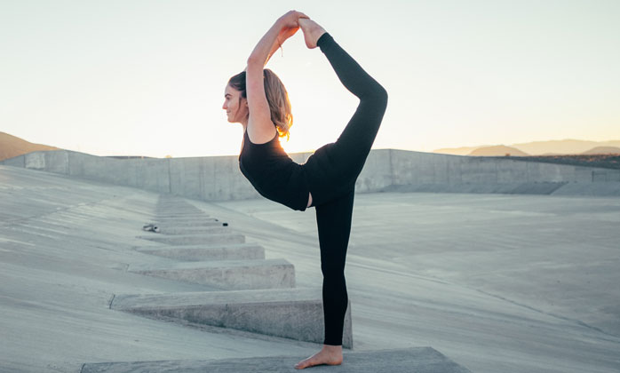 Woman in a yoga pose