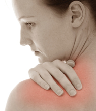 Woman with shoulder pain